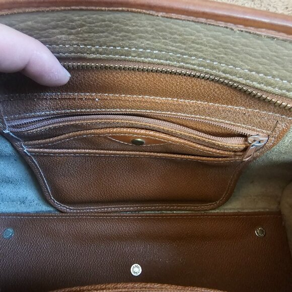 Dooney & Bourke R212 Buckle Satchel AWL Leather Crossbody Top Handle Beige USA - Picture 11 of 16